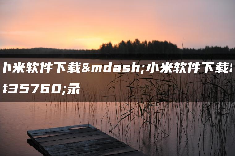 小米软件下载—小米软件下载记录