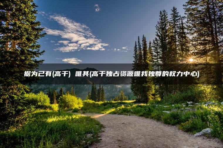 据为己有(高干) 唯其(高干独占资源唯我独尊的权力中心)