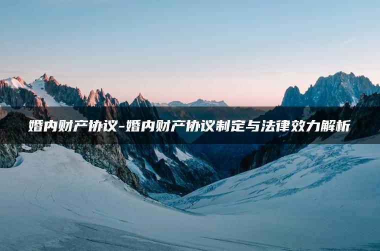 婚内财产协议-婚内财产协议制定与法律效力解析