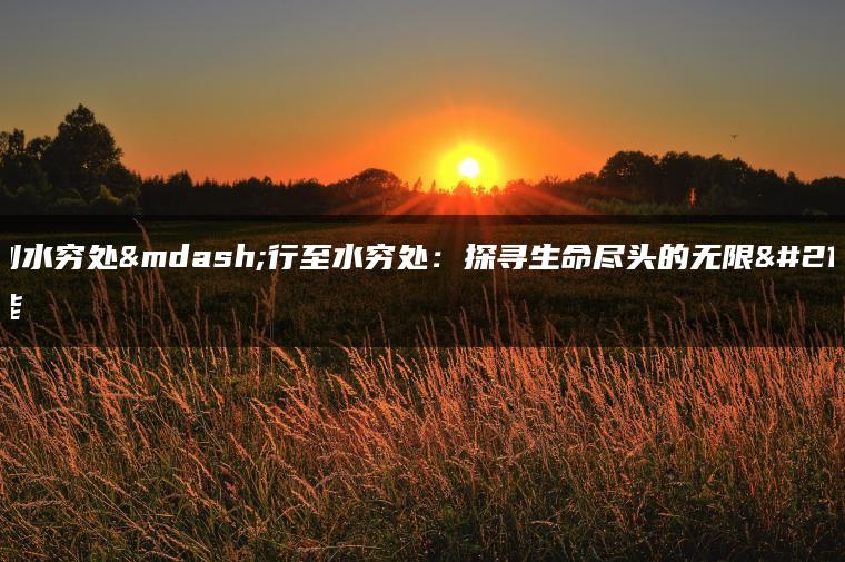 行到水穷处—行至水穷处：探寻生命尽头的无限可能