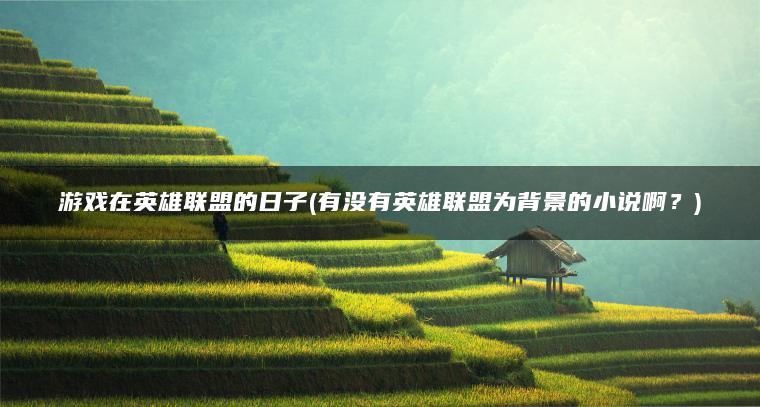 游戏在英雄联盟的日子(有没有英雄联盟为背景的小说啊？)