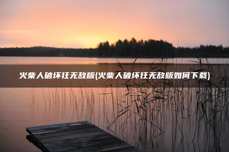 火柴人破坏狂无敌版(火柴人破坏狂无敌版如何下载)