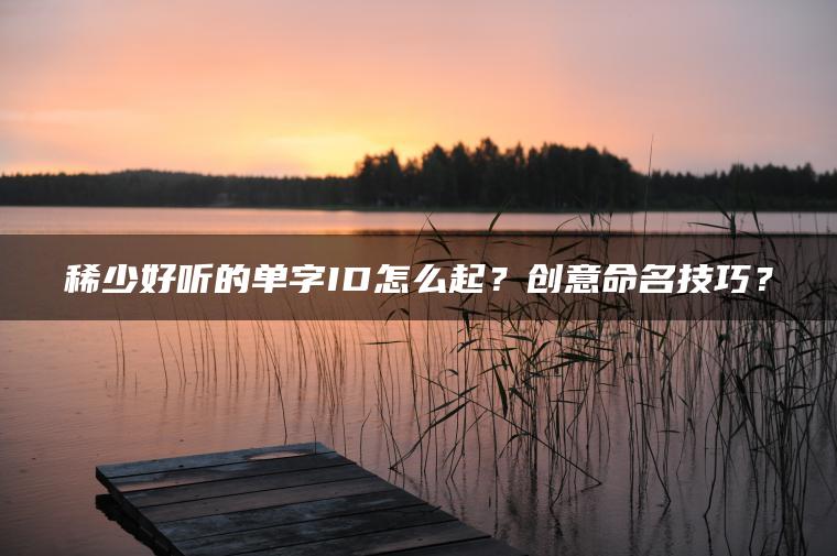 稀少好听的单字ID怎么起？创意命名技巧？