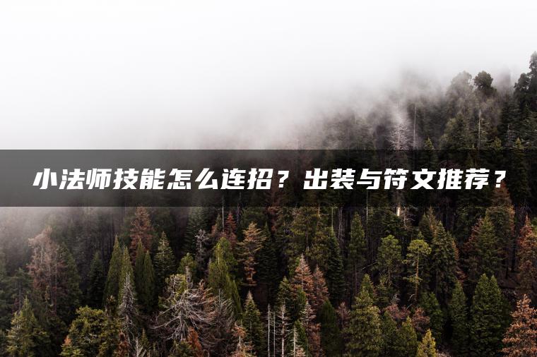 小法师技能怎么连招？出装与符文推荐？