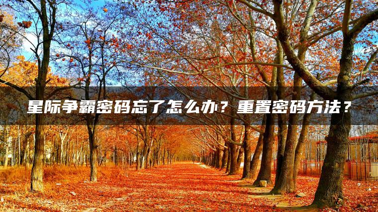 星际争霸密码忘了怎么办？重置密码方法？