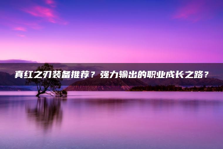 真红之刃装备推荐？强力输出的职业成长之路？