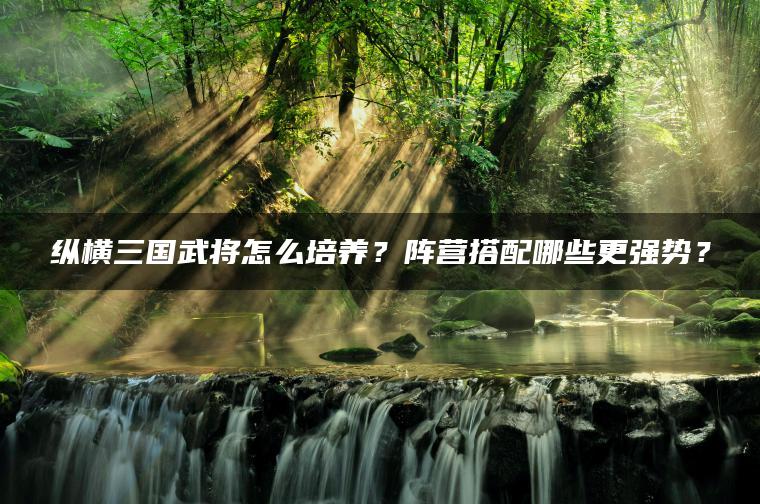 纵横三国武将怎么培养？阵营搭配哪些更强势？