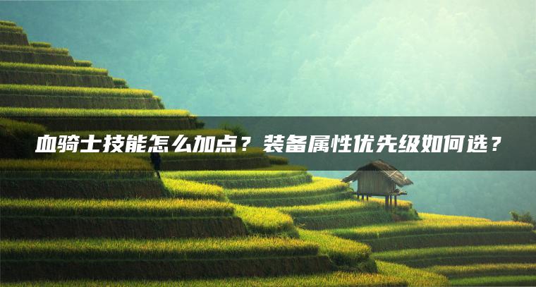 血骑士技能怎么加点？装备属性优先级如何选？