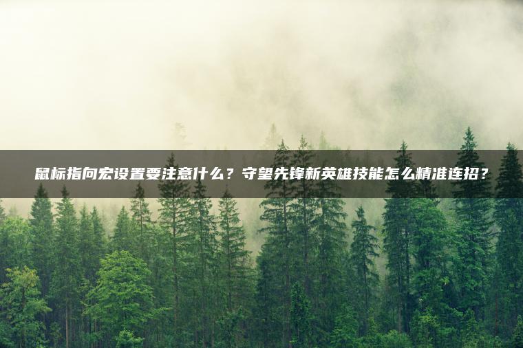 鼠标指向宏设置要注意什么？守望先锋新英雄技能怎么精准连招？