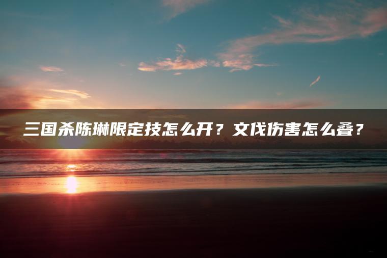 三国杀陈琳限定技怎么开？文伐伤害怎么叠？
