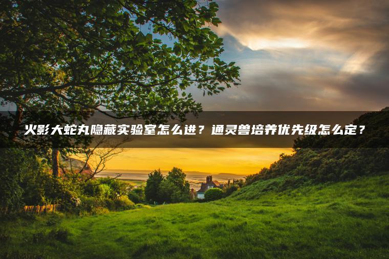 火影大蛇丸隐藏实验室怎么进？通灵兽培养优先级怎么定？