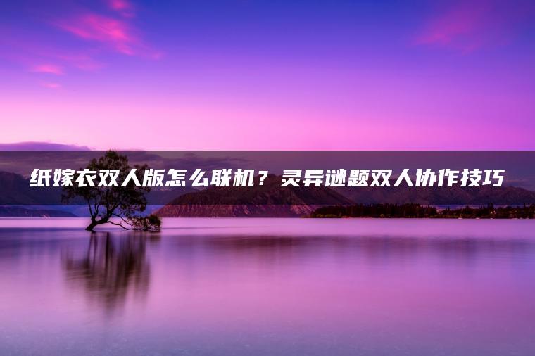 纸嫁衣双人版怎么联机？灵异谜题双人协作技巧