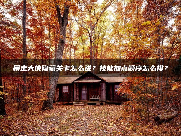 暴走大侠隐藏关卡怎么进？技能加点顺序怎么排？