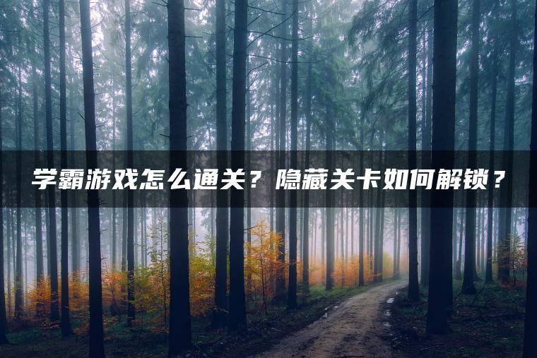 学霸游戏怎么通关？隐藏关卡如何解锁？