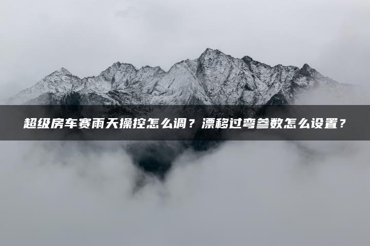 超级房车赛雨天操控怎么调？漂移过弯参数怎么设置？