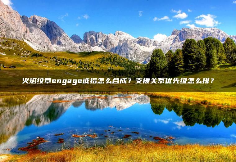 火焰纹章engage戒指怎么合成？支援关系优先级怎么排？