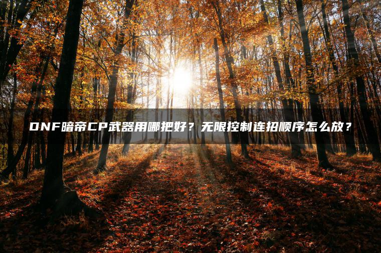 DNF暗帝CP武器用哪把好？无限控制连招顺序怎么放？
