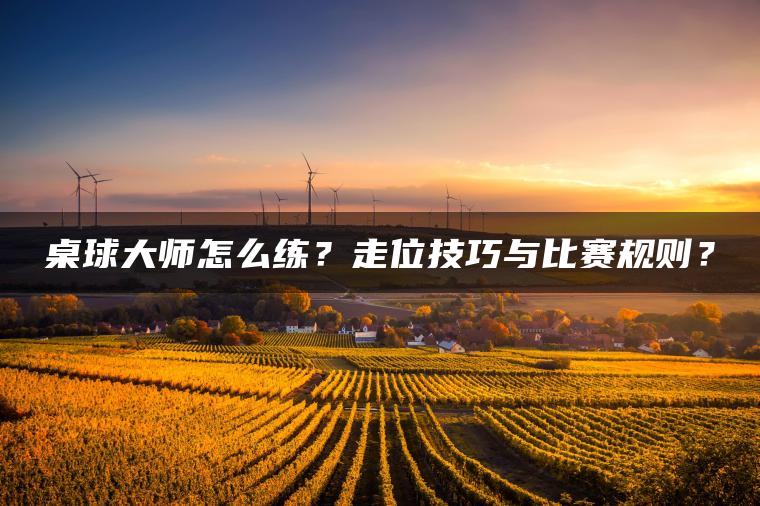 桌球大师怎么练？走位技巧与比赛规则？