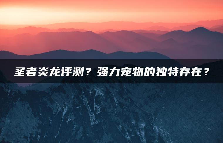 圣者炎龙评测？强力宠物的独特存在？