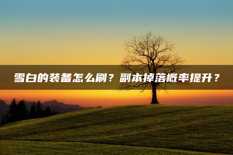 雪白的装备怎么刷？副本掉落概率提升？