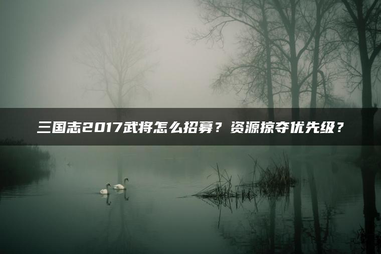 三国志2017武将怎么招募？资源掠夺优先级？