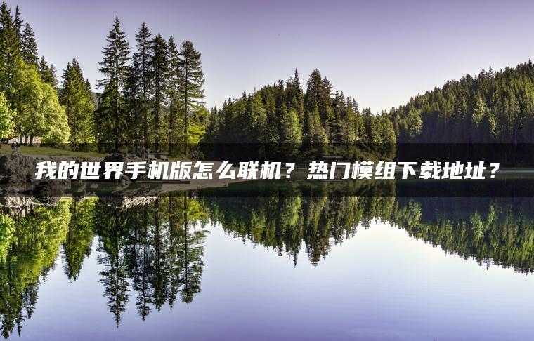 我的世界手机版怎么联机？热门模组下载地址？