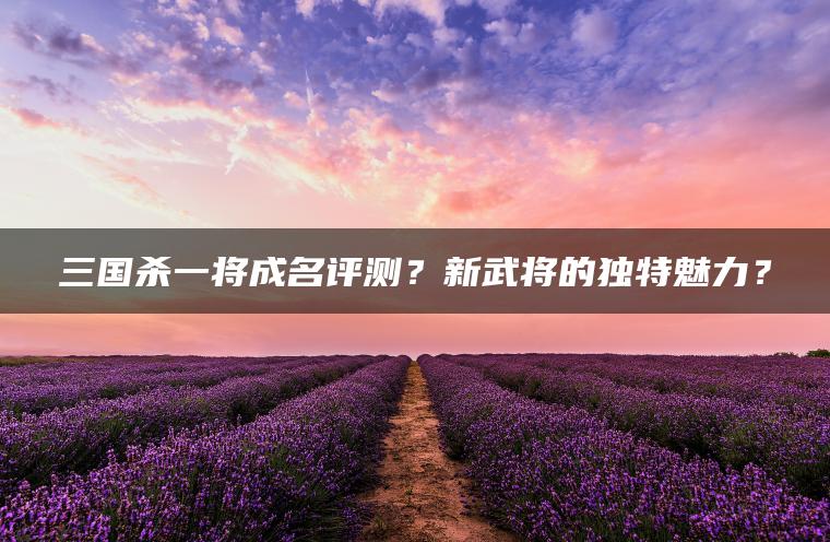 三国杀一将成名评测？新武将的独特魅力？