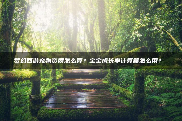 梦幻西游宠物资质怎么算？宝宝成长率计算器怎么用？​​